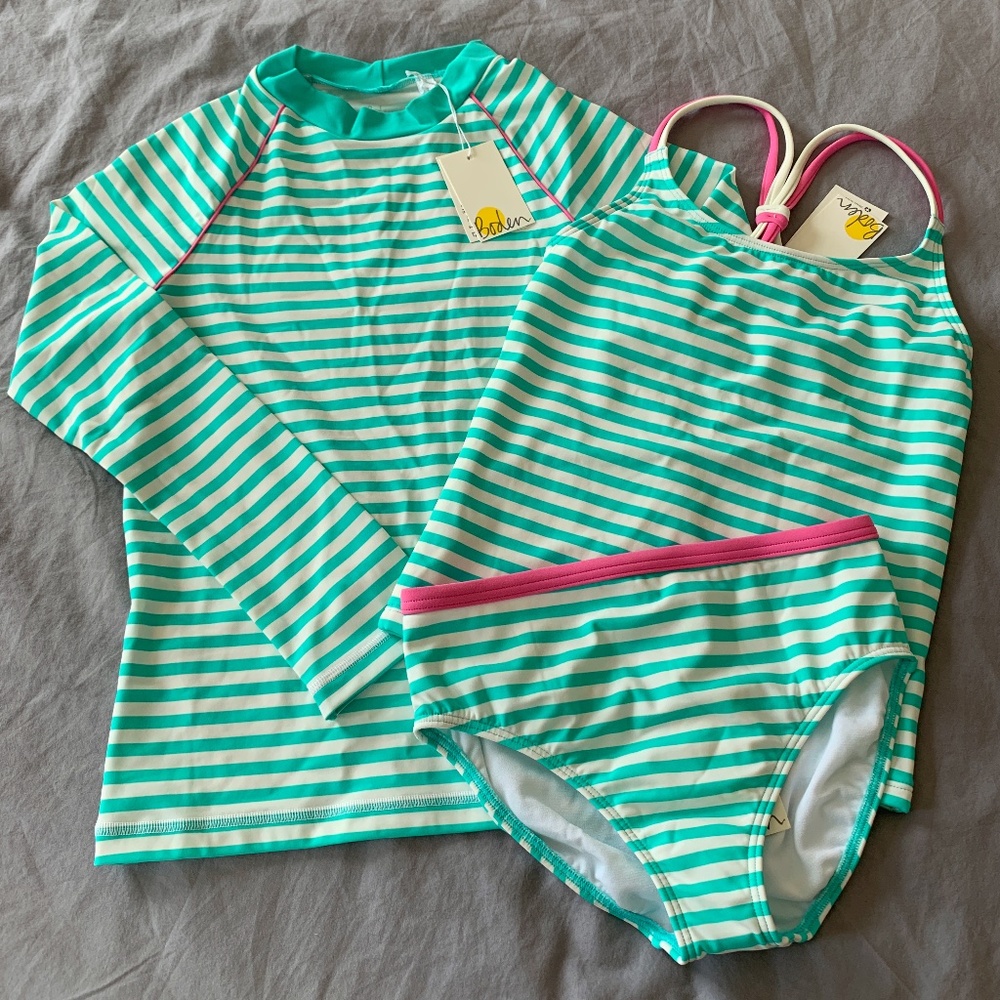 NEW Mini Boden 3-Piece Bathing Suit Set 9-10y/140cm